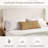 Shiann Queen Bedroom Set, Solid Bamboo Wood Platform Bed Frame & Upholstered Wingback Headboard