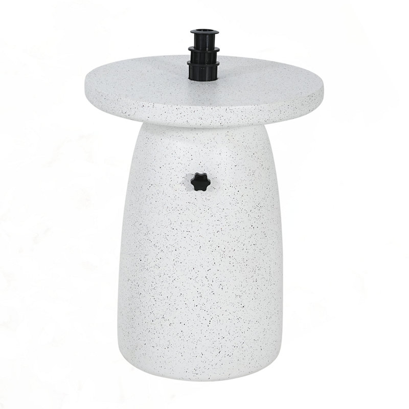 Outdoor Patio MGO Side Table Umbrella Base, White Marble 748W