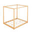 Natural Queen Canopy Platform Bed With Support Legs - Build Of Pine And , Modern Bedroom Look, Custom Canopy, Underbed Air Circulation Stable Design, Fresh Keeping Underbed, Feature, Aesthetic, Fast