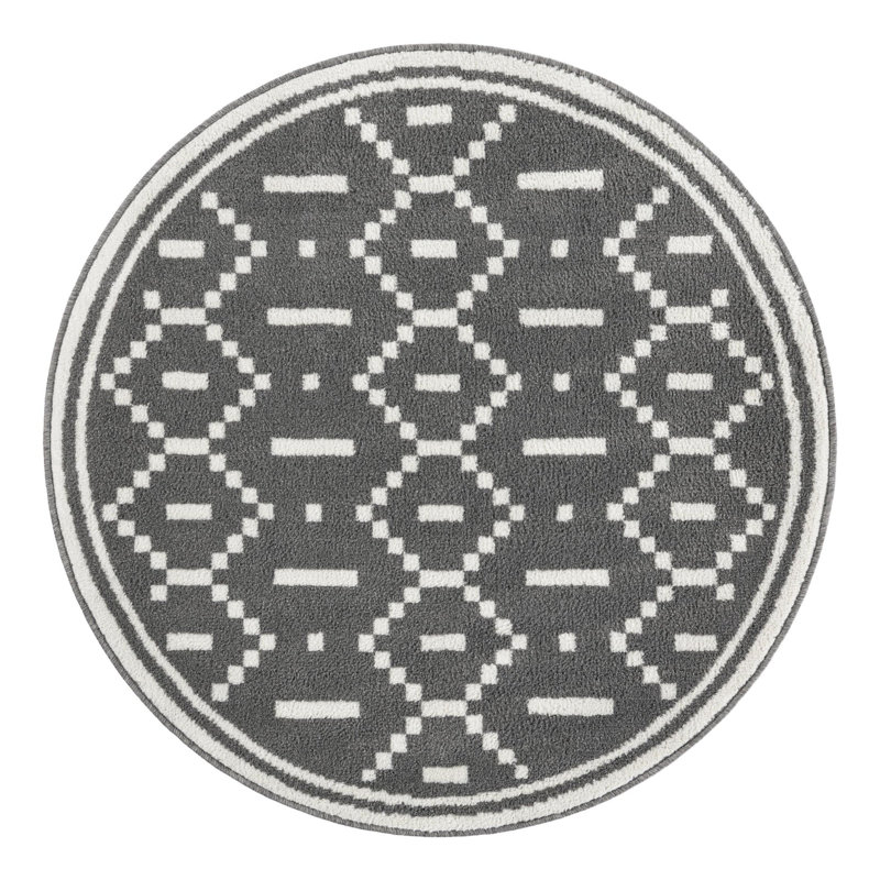 Ivy Bronx Begna Nathanyl Rug Gray, Round 4'1"