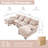 Chenille Sectional Sofa with Double Chaises-948247685