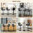 Mid-Century Modern Faux leather Low Back Swivel Adjustable Height Bar Stool Upholstered Counter Stool with Metal Frame-153978501-134297077