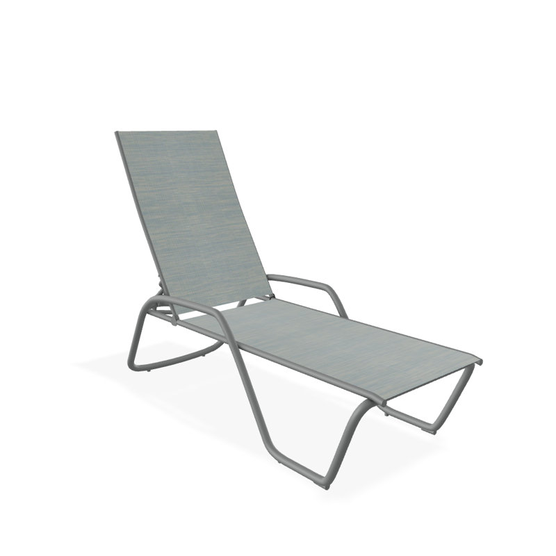 Outdoor Rust-Resistant Metal Chaise Lounge, Textured Graphite, Baja