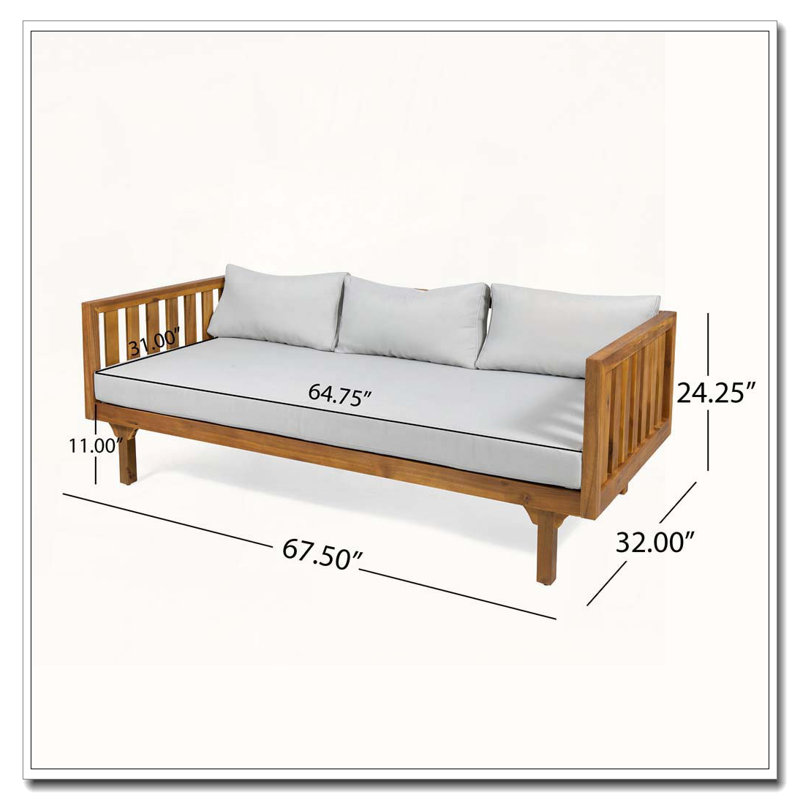 3 SEATER Patio Sofa DAYBED, LIGHT GREY