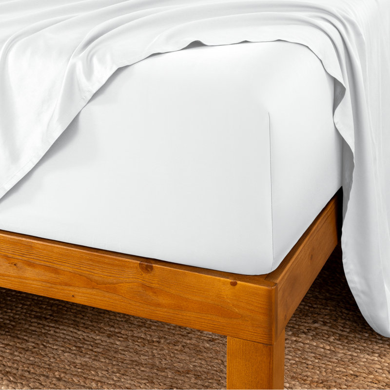 Drap-housse en rayonne de bambou, Drap-housse grand, Blanc
