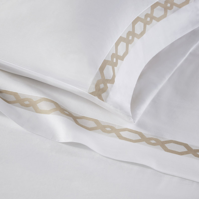 Ensemble de draps en satin de coton Croscill Signature Hem 300TC, Ensemble de drap pour lit très grand avec deux ta, Pes