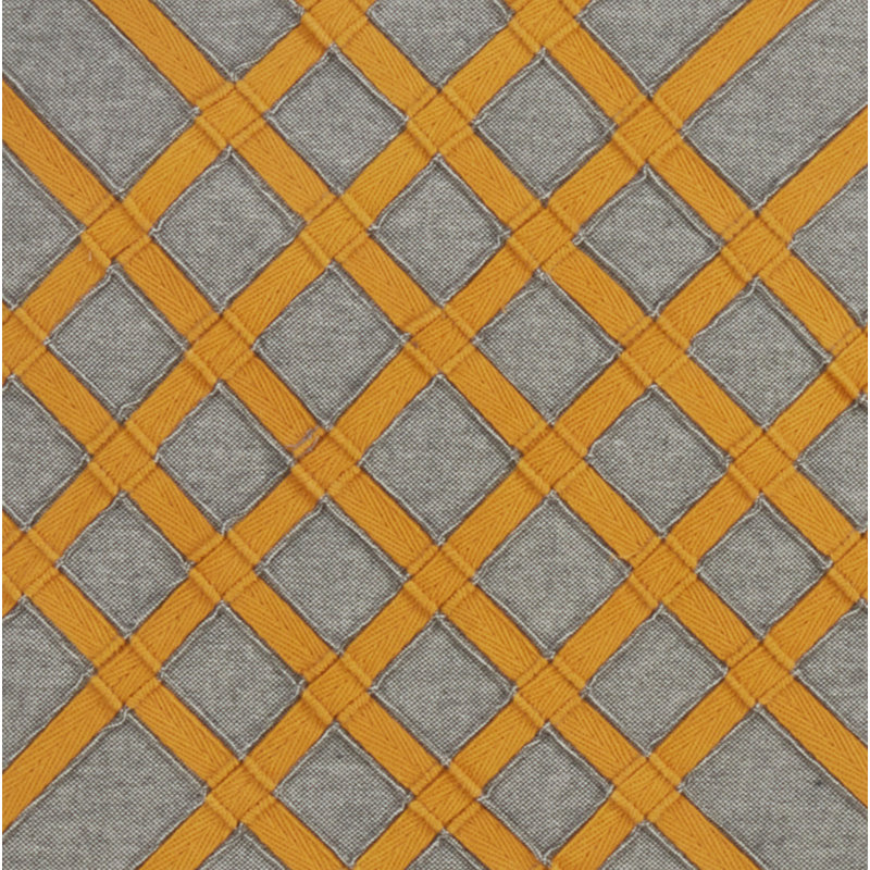 Blue-Grey Cotton Down-Filled Cross Hatch Square Pillow