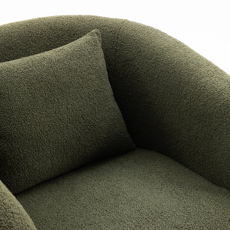 Fauteuil demi-tonneau pivotant Bashar, Vert, H 29,5 po x l 31,1 po x P 31,1 po