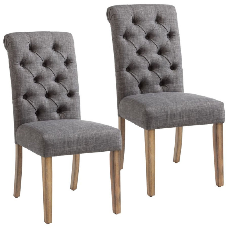 Chaise de salle à manger capitonnée Jurgensen, Gris