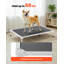 Lit surélevé pour chiens de grande taille, lit surélevé portatif pour chien avec structure en tube d'aluminium et maille respirante PVC-coated polyester, lit de hamac surélevé pour animaux à l'intérieur et à l'extérieur, gris