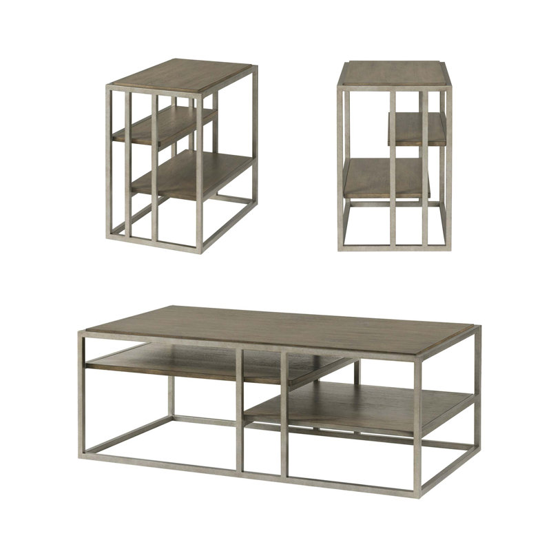 Ensemble 3 pièces de table basse et 2 tables d'appoint Padena