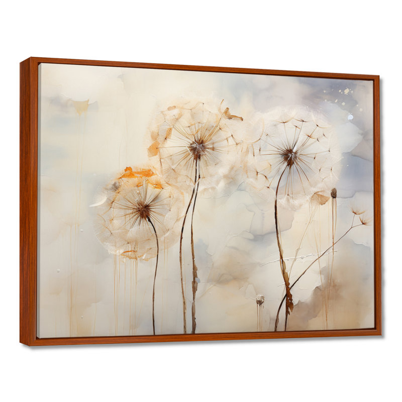 Minimalisme pissenlit - Pissenlit, reproductions encadrées, H 34 po x l 44 po x P 1,5 po, Brown Floater Framed