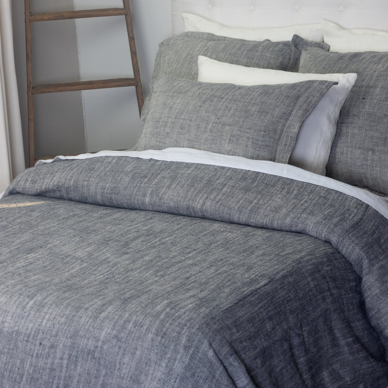 Housse de couette Jerome, indigo simple, Housse de couette pour lit simple