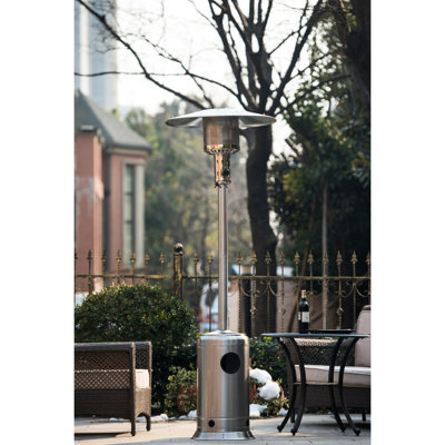 Chauffe-terrasse au propane à roues portatives de 88 pouces, 47 000, brûleur en acier inoxydable pour jardin, cour, fête, restaurant - Extérieur 88 pouces debout, restaurant, fête