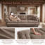 Canapé en chenille 3 places avec garniture de pompons et capitonnage matelassé, canapé ergonomique à assise profonde avec 4 coussins, support en mousse haute densité, canapé de salon moderne-132685243