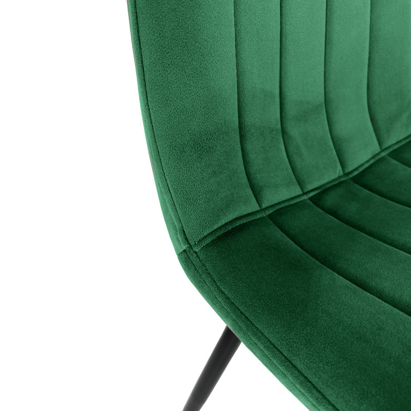 Adrianah 47cm H Tufted Velvet Upholstered Upholstered Back Side Chair in Green