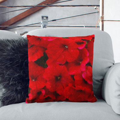 Seeing Red Flowers Scatter Cushion with Filling