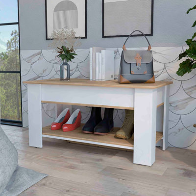Banc, plateau relevable et panneau inférieur