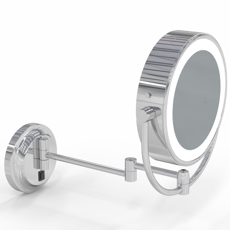 Neo Modern Chrome LED Wall Mounted Magnifying Mirror