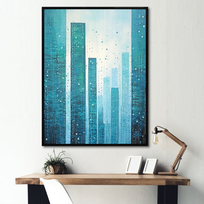 «Aqua Blue Ascent Skycrapers Harmony» sur impression sur toile