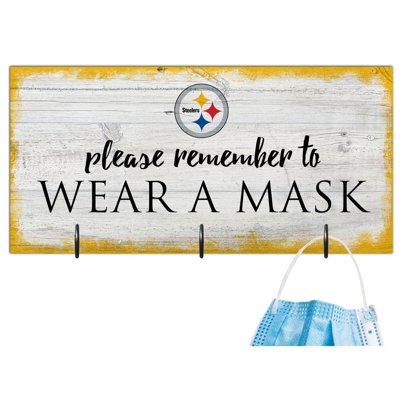3 - Hook Wall Mounted Coat Rack, Pittsburgh Steelers