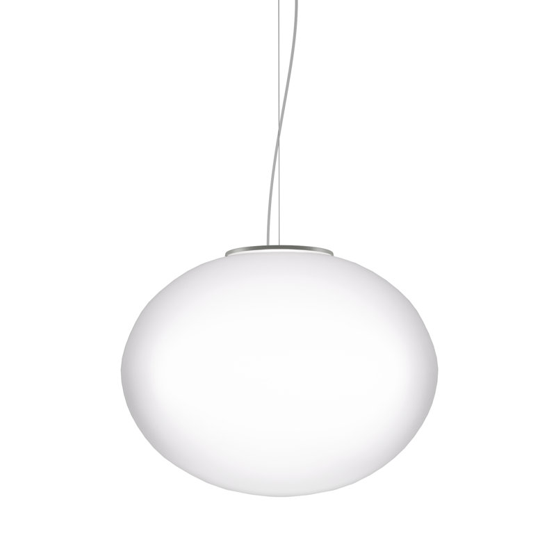 Lucciola Suspension M White Matt Satin Nickel 3Eu Ul, 14" H x 19" W x 19" D