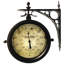 Outdoor Round Metal Wall Clock 12 Inches - Weathered Brown