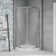 OVE Decors Breeze Premium 33 in. Round Shower Kit w/ Frosted, Base in Chrome Finish