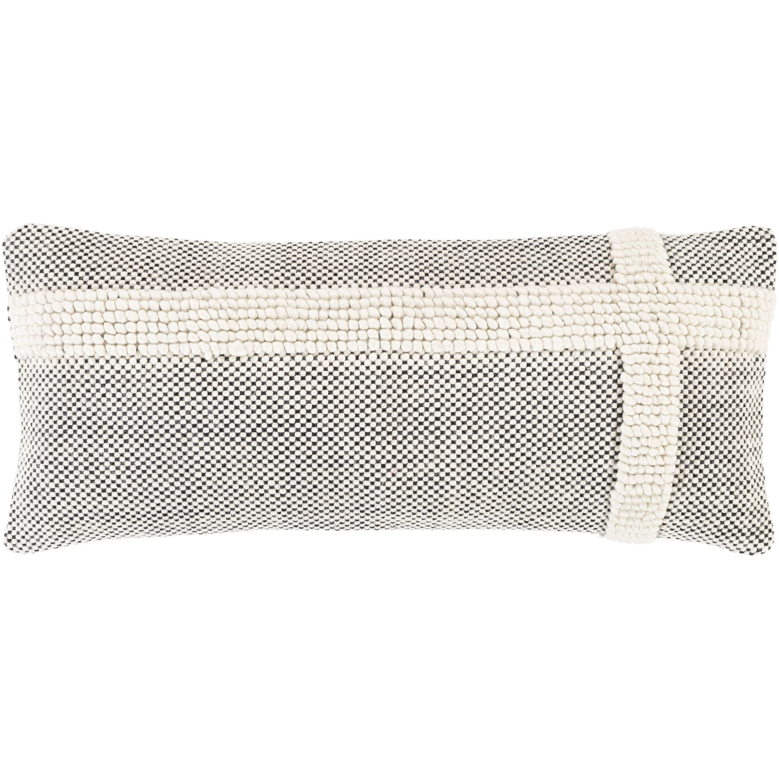 Sefarina Striped Wool Lumbar Throw Pillow, Polyester/Polyfill
