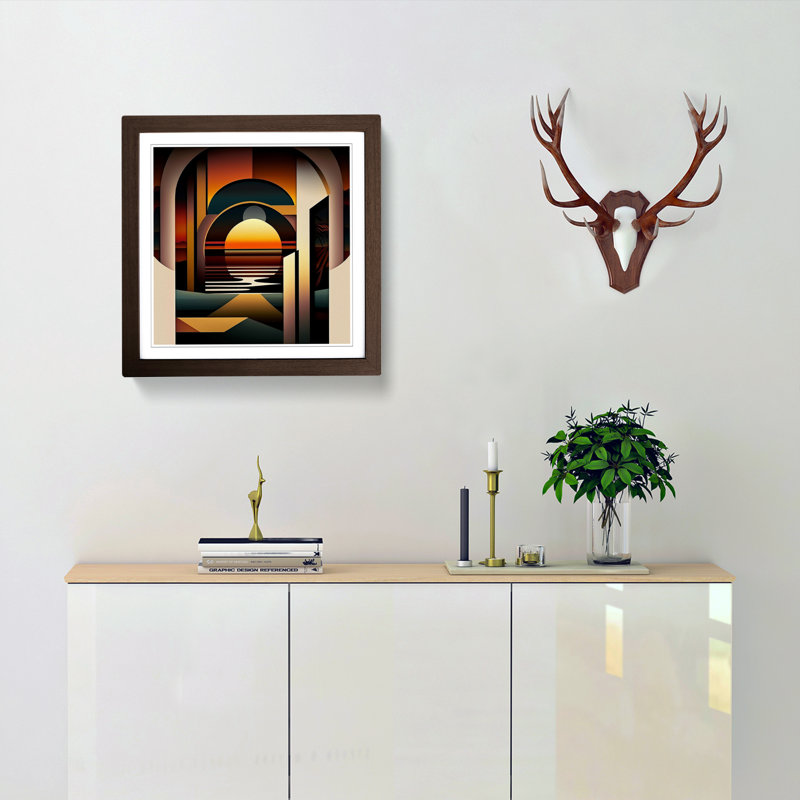 Single Picture Frame Print on Wood, Walnut