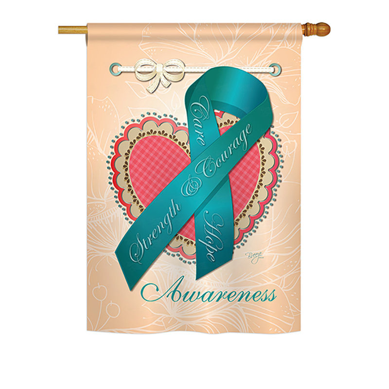 Drapeau de maison / jardin ovarien en polyester à 2 côtés Ovar Awaress, H 18,5 po x l 13 po