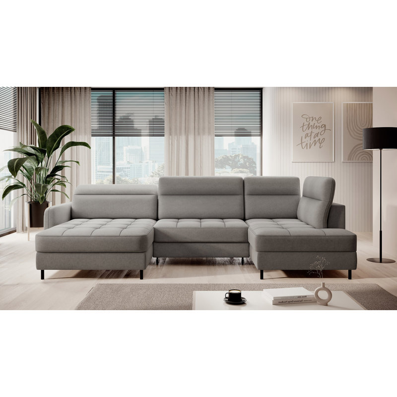 Mela 5 Seater Sofa Bed, Grey, Left Hand Facing