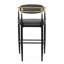 Hauteur de comptoir, de 2 po en tissu gris et configuration en fer durable pour îlot de cuisine, capacité de poids maximale de 260 lb, 2 tabourets avec dossier, pieds de siège supportant 265 lb-2001274857-2001274870