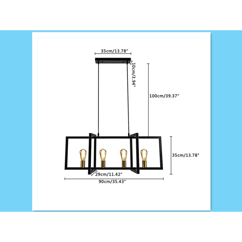 Lustre suspendu 4 lumières Modern Kitchen Island