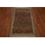Tapis rayé brun / bleu en laine noué à la main 2 pi 7 po x 4 pi