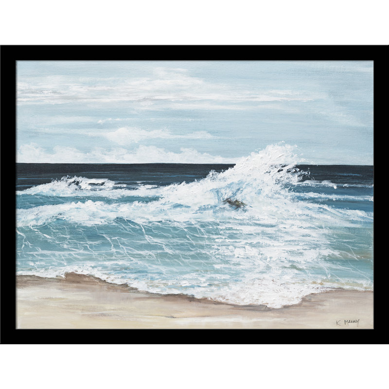 «Tide» - reproduction d'art, H 14,5 po x l 18,5 po x P 1 po, Blanc / aubergine / banane / brun clair / rouge br