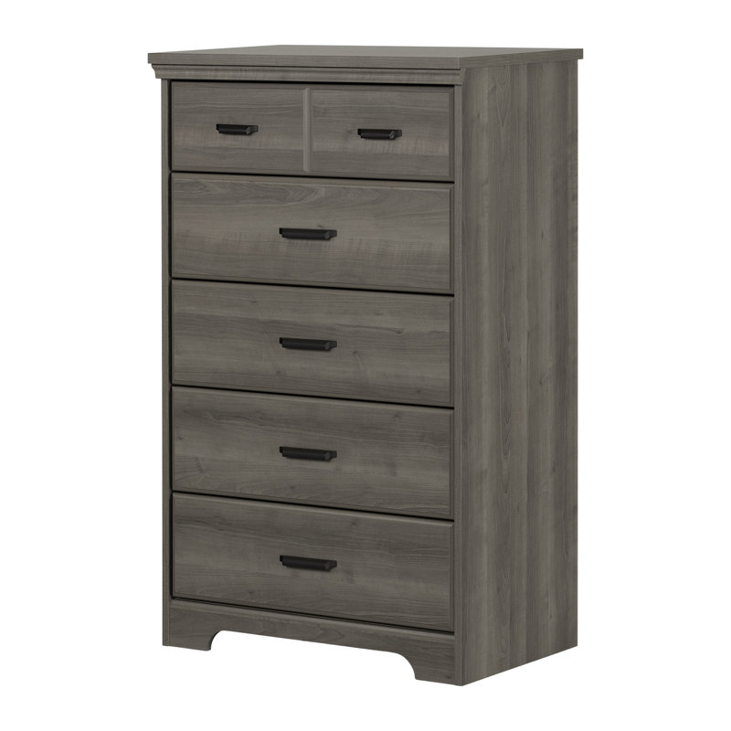  Commode 5 tiroirs gris érable Versa