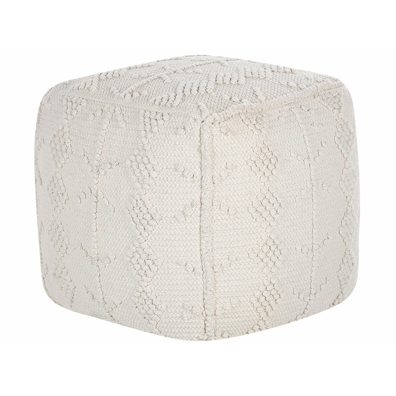 Leando 40cm Wide Square Geometric Pouf Ottoman