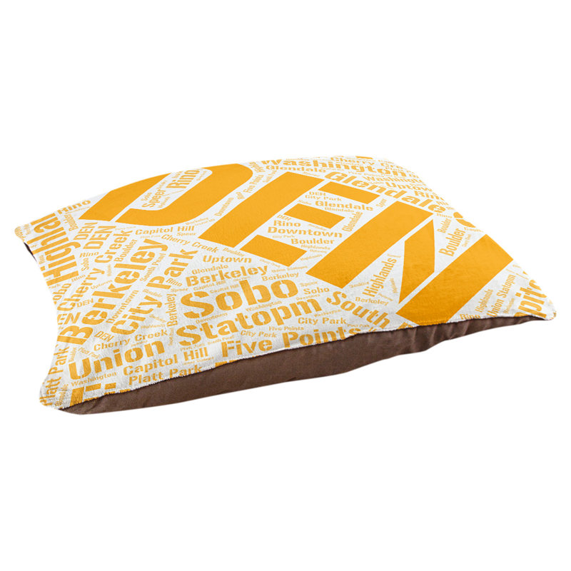 Coussin de chien « districts », Très grand (H 17 po x l 50 po x P 40 po), Denver, Orange