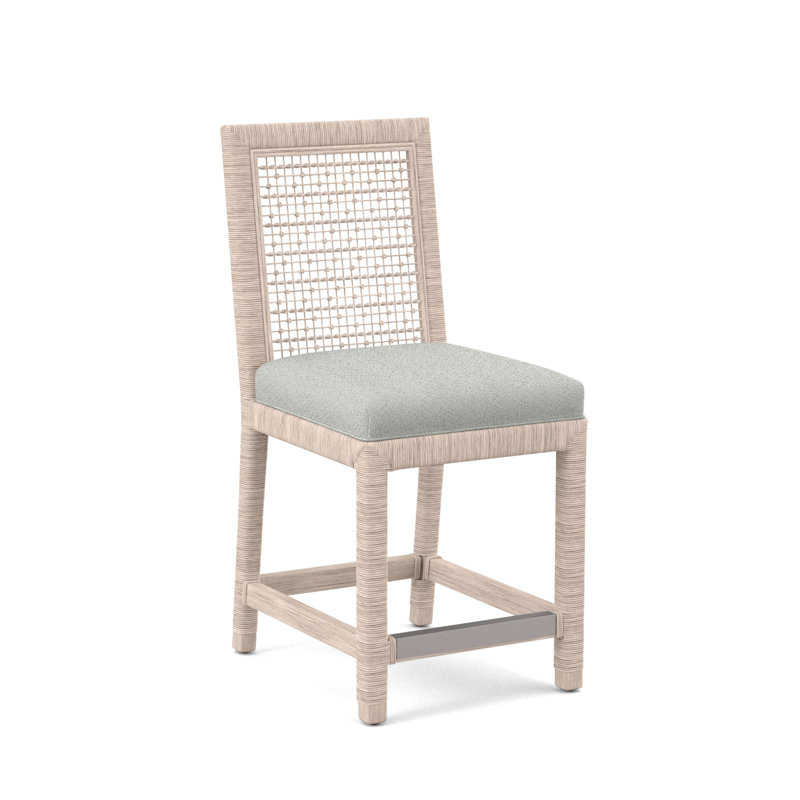 Tabouret de comptoir 24 po Scotia Glinda, Bisque, Performance gris sucre; 0863-84