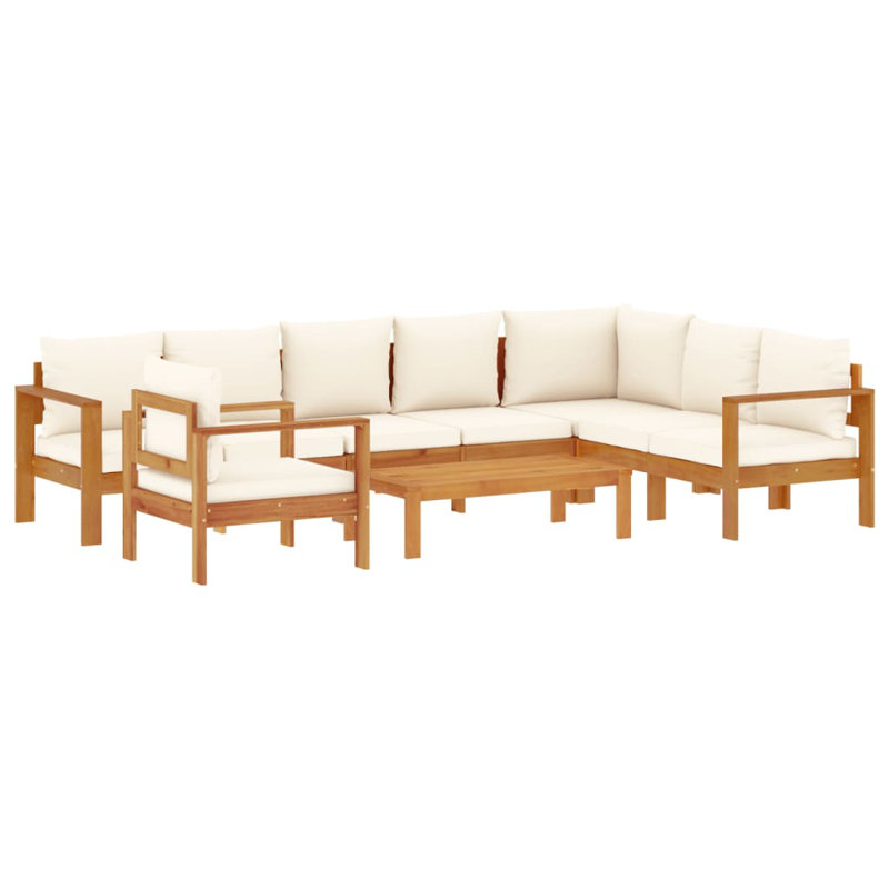  6 Piece Garden Sofa Set With Cushions Solid Wood Acacia