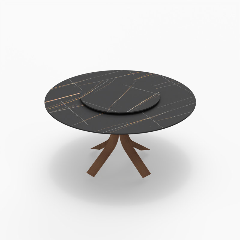 Table de salle à manger Modern Modern, Brun, H 29,53 po x L 53,15 po x l 53,15 po, Noir