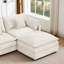 Canapé modulaire 130,7 pouces en chenille modulaire beige - canapé 4 places en U avec repose-pieds mobile, combinaison de bricolage pour le salon-375896797