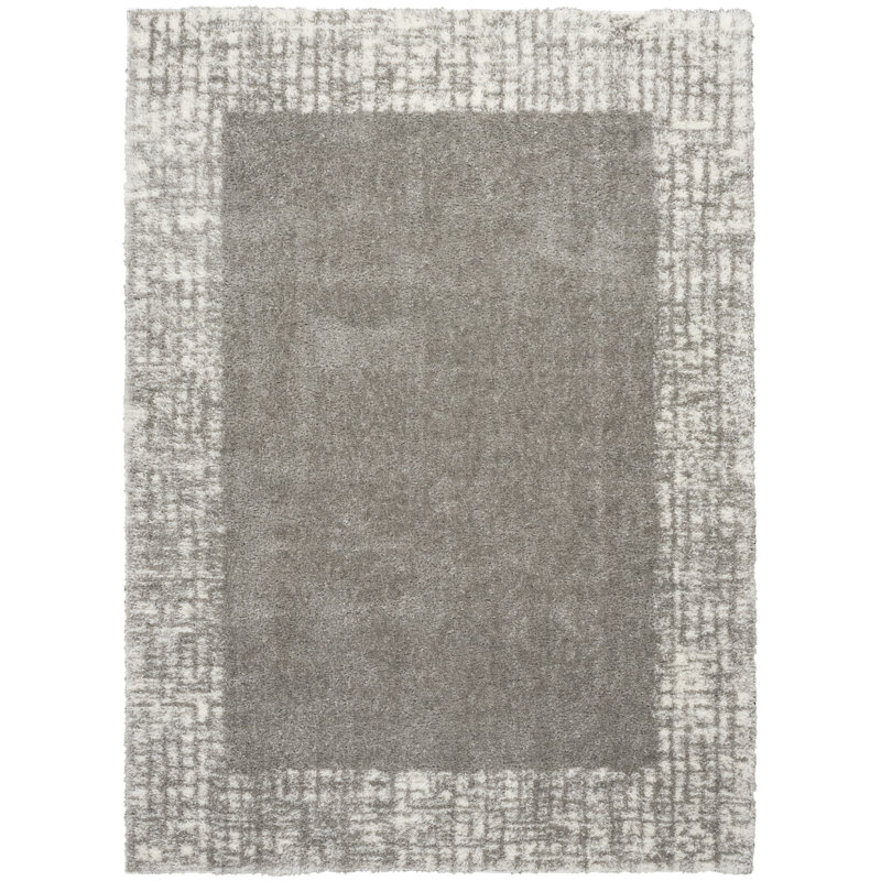 Pernell  Grey Shag Indoor Rug, Rectangle 5'3" x 7'3"
