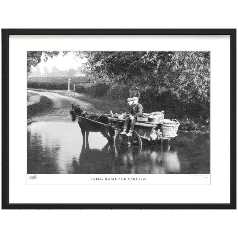 Ewell, Horse And Cart 1907 by Francis Frith - Single Picture Frame Print, 60cm H x 80cm W x 2.3cm D