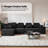 136" Cloud Modular L-Shaped Sectional Sofa, Corduroy Oversized Couch for Living Room, No Assembly Required，Black-1140912760