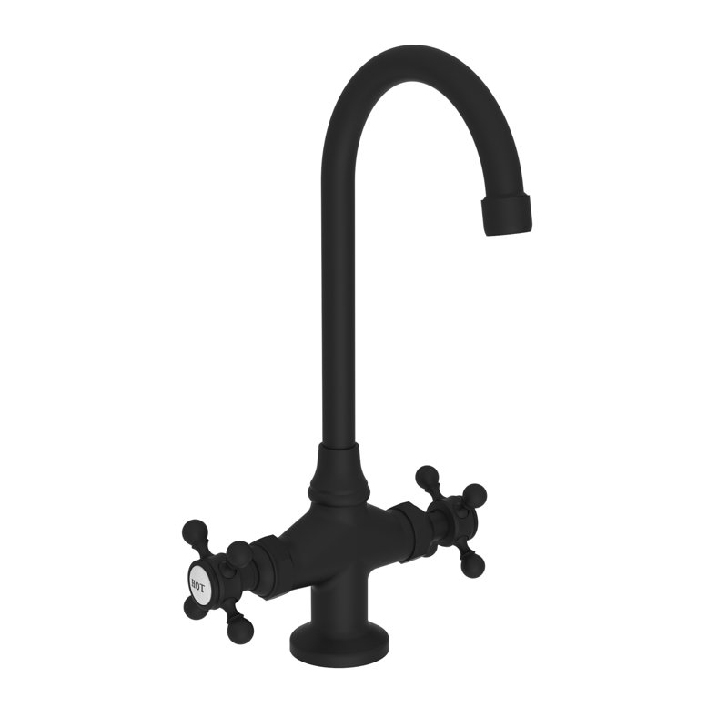 Chesterfield Double Handle Bar Faucet, Flat Black
