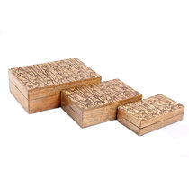 Mobilevision Bamboo Small Storage Box with Lid Included