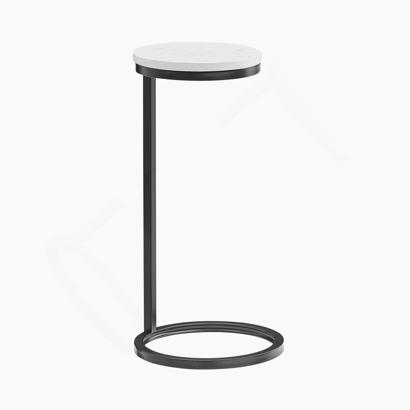 Table d'appoint ronde avec pieds en métal