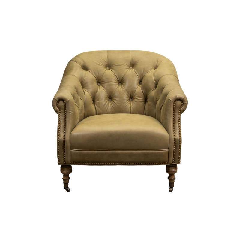 Chaise Corrine, Cuir véritable Seagrass